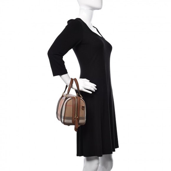 NWT BURBERRY HOUSE CHECK DERBY ALCHESTER BOWLING TOTE BAG SATCHEL - Picture 4 of 11